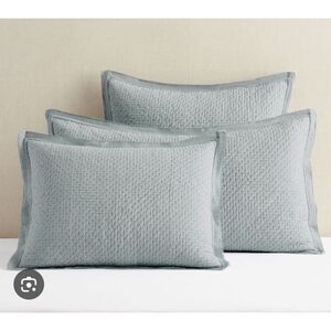Pottery Barn Melange Handcrafted Cotton Quilted Sham Chambray Std